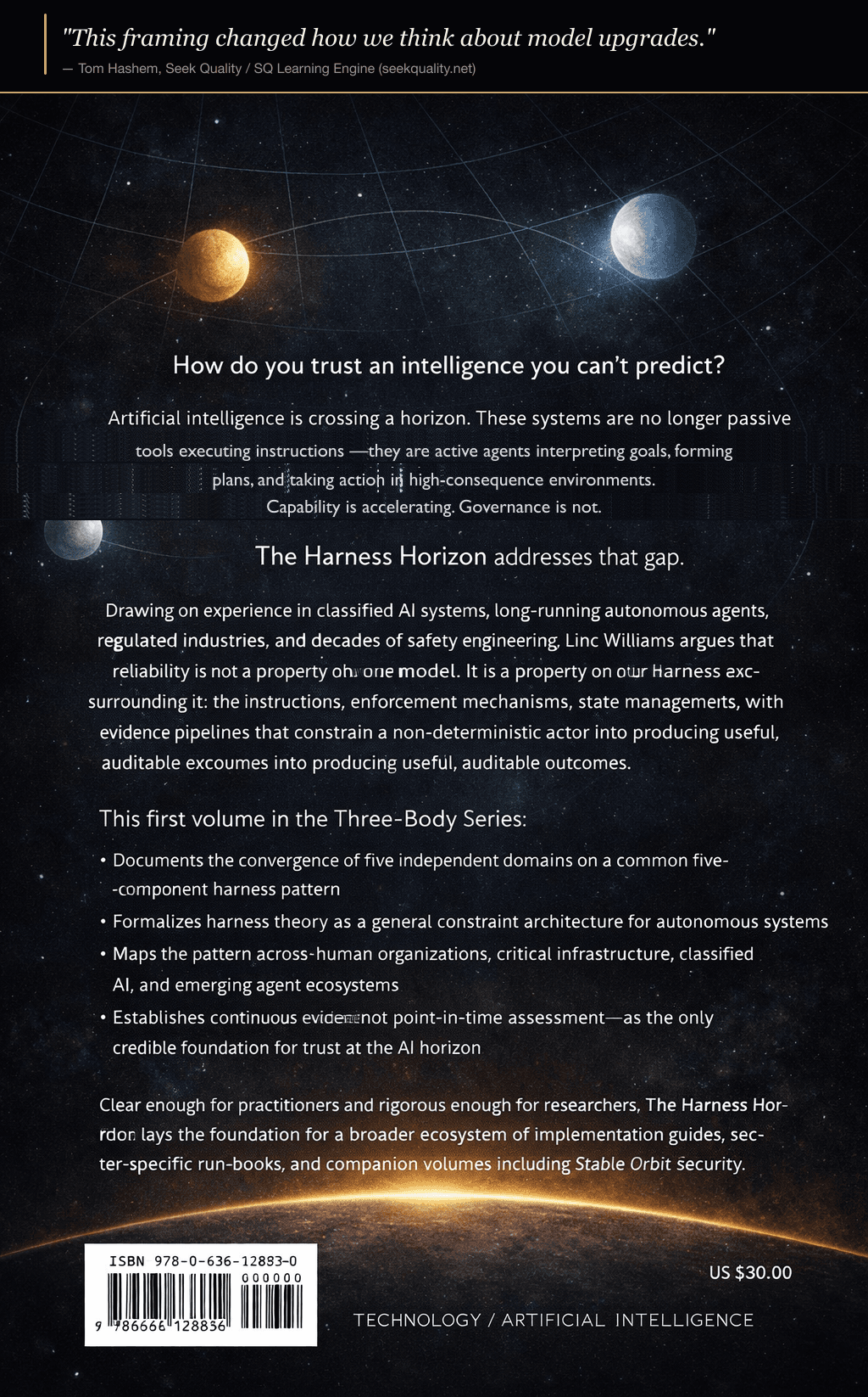 Back cover of The Harness Horizon