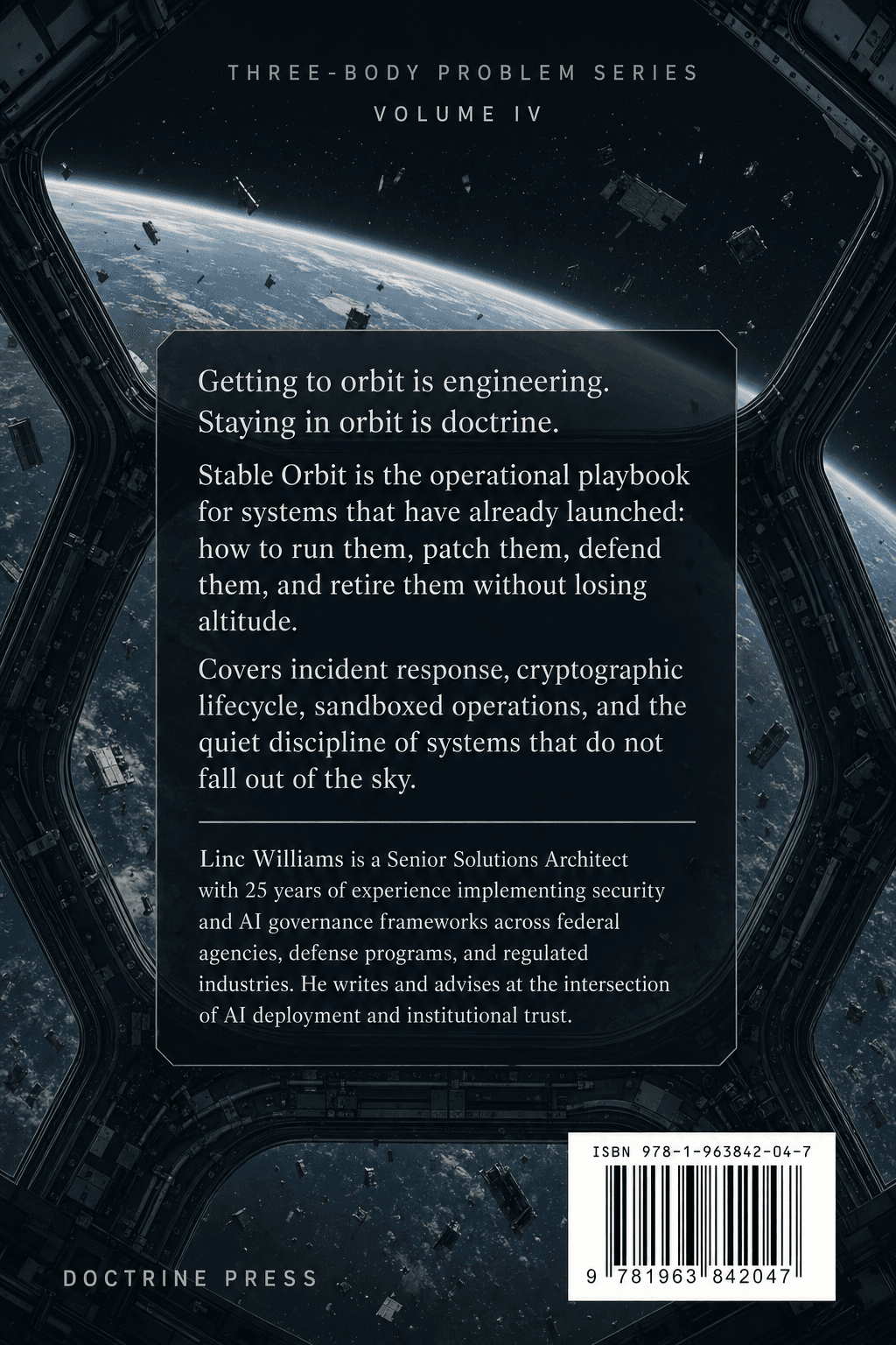 Back cover of Stable Orbit